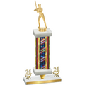 Premium Single Flag USA Year Softball Trophy