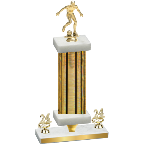 Premium Single Gold Glacier Year Soccer Trophy