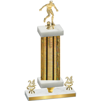 Premium Single Gold Glacier Year Soccer Trophy