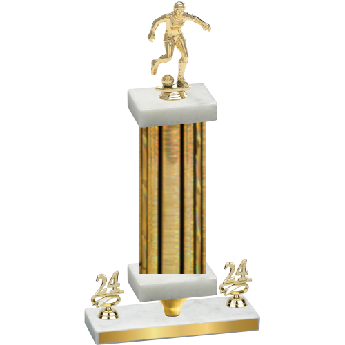Premium Single Gold Glacier Year Soccer Trophy