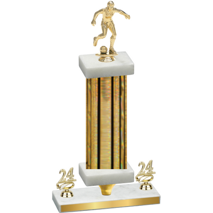 Premium Single Gold Glacier Year Soccer Trophy