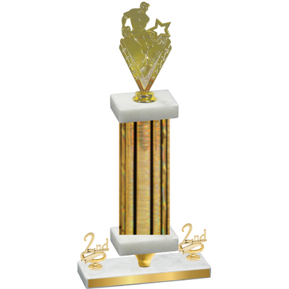 Premium Single Gold Glacier Second Place Rugby Trophy