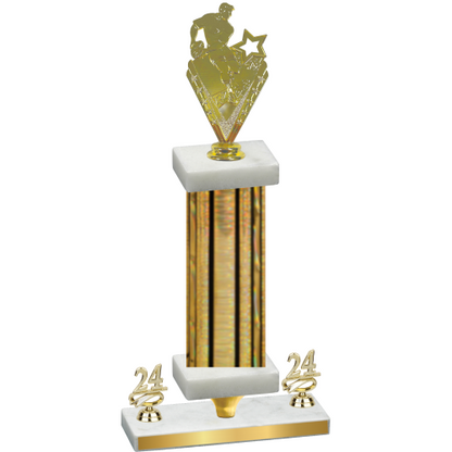 Premium Single Gold Glacier Year Rugby Trophy