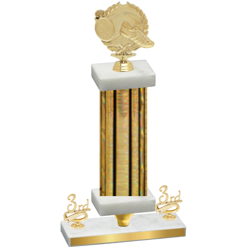 Premium Single Gold Glacier Third Place Running Trophy