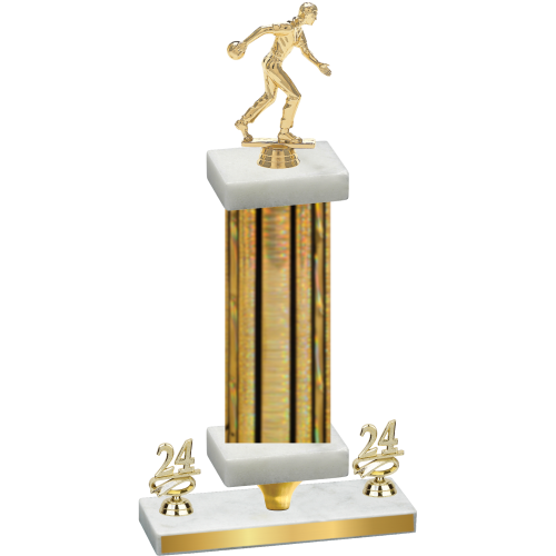 Premium Single Gold Glacier Year Bowling Trophy
