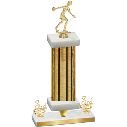 Premium Single Gold Glacier Third Place Bowling Trophy