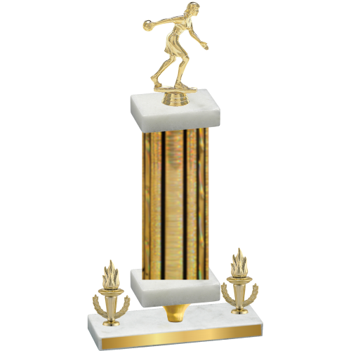 Premium Single Gold Glacier Victory Bowling Trophy