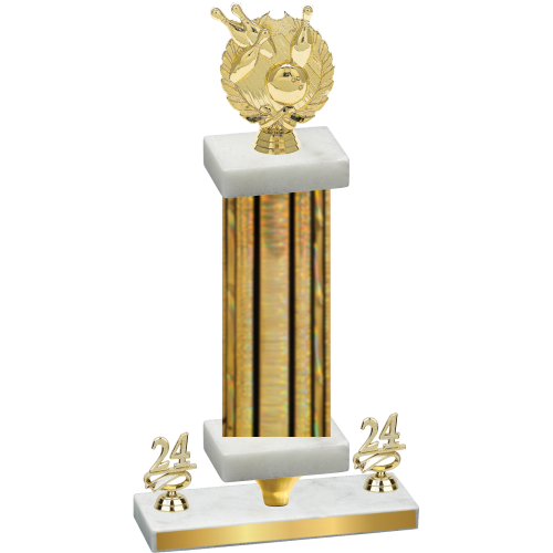 Premium Single Gold Glacier Year Bowling Trophy