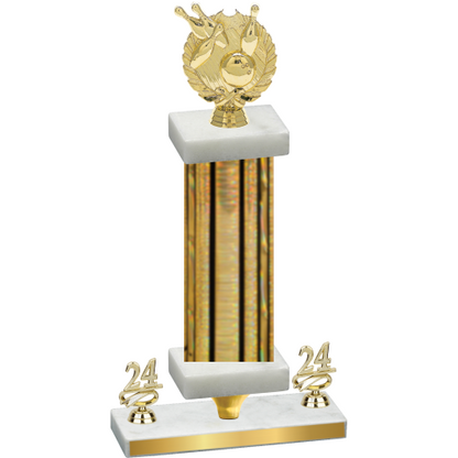 Premium Single Gold Glacier Year Bowling Trophy
