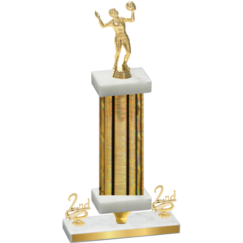 Premium Single Gold Glacier Second Place Volleyball Trophy