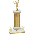 Premium Single Gold Glacier Third Place Volleyball Trophy