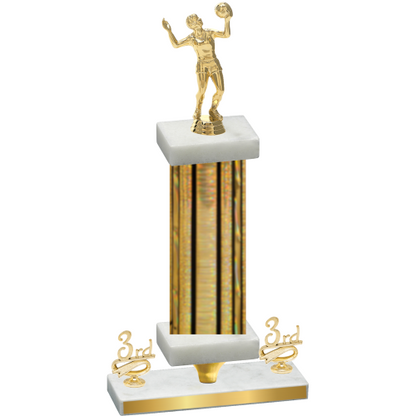 Premium Single Gold Glacier Third Place Volleyball Trophy