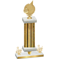 Premium Single Gold Glacier Third Place Volleyball Trophy
