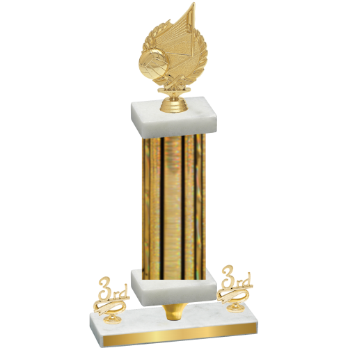 Premium Single Gold Glacier Third Place Volleyball Trophy