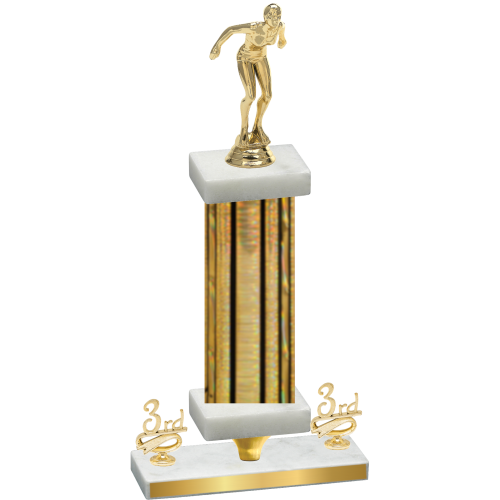 Premium Single Gold Glacier Third Place Tennis Trophy