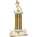 Premium Single Gold Glacier Third Place Football Trophy