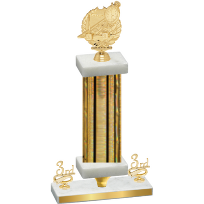 Premium Single Gold Glacier Third Place Swimming Trophy