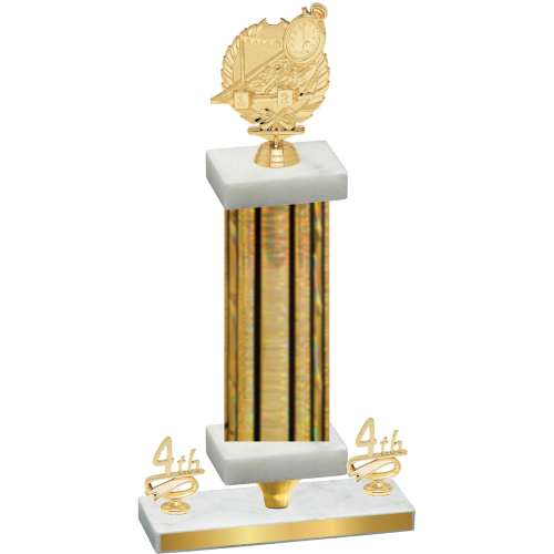 Premium Single Gold Glacier Fourth Place Swimming Trophy