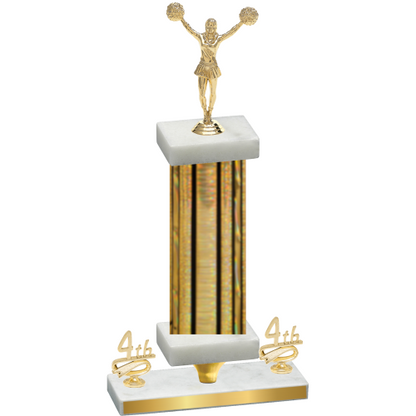 Premium Single Gold Glacier Fourth Place Cheerleading Trophy