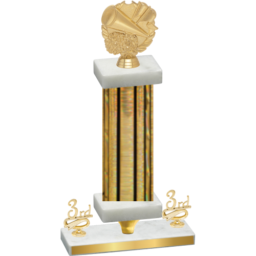 Premium Single Gold Glacier Third Place Cheerleading Trophy