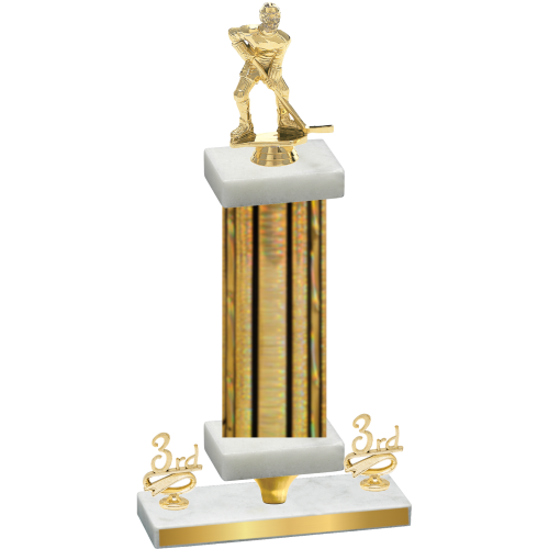 Premium Single Gold Glacier Third Place Hockey Trophy