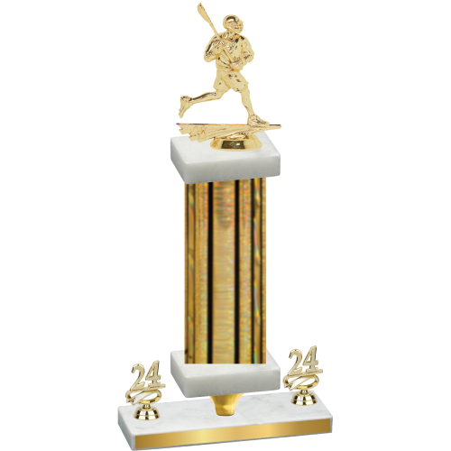Premium Single Gold Glacier Year Lacrosse Trophy