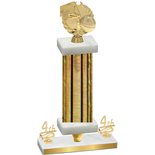 Premium Single Gold Glacier Fourth Place Basketball Trophy