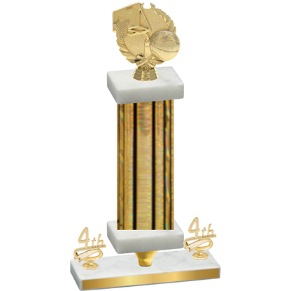 Premium Single Gold Glacier Fourth Place Basketball Trophy