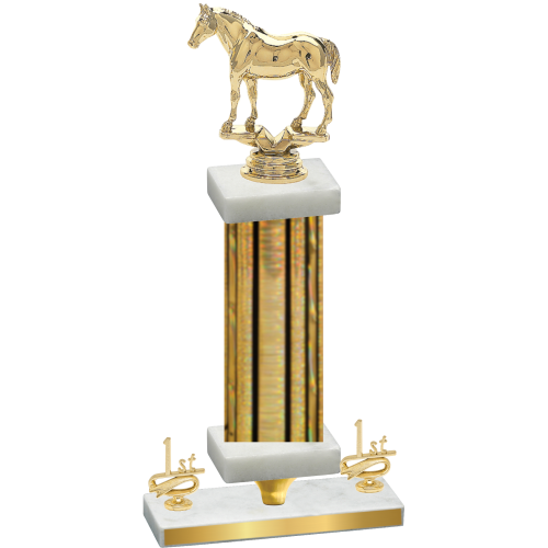 Premium Single Gold Glacier First Place Horses Trophy