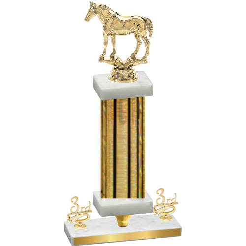 Premium Single Gold Glacier Third Place Horses Trophy