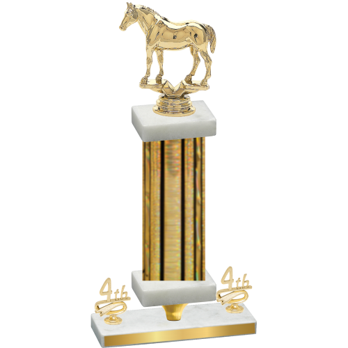 Premium Single Gold Glacier Fourth Place Horses Trophy