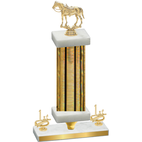 Premium Single Gold Glacier First Place Horses Trophy