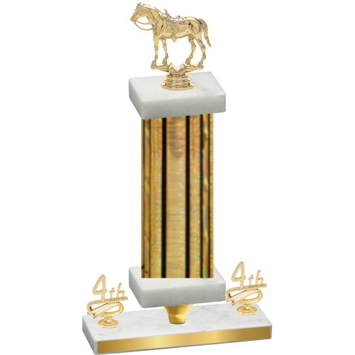 Premium Single Gold Glacier Fourth Place Horses Trophy