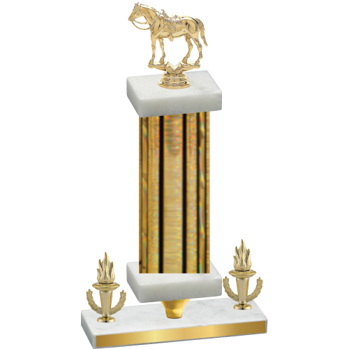 Premium Single Gold Glacier Victory Horses Trophy