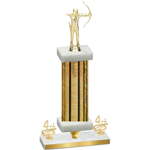 Premium Single Gold Glacier Fourth Place Archery Trophy