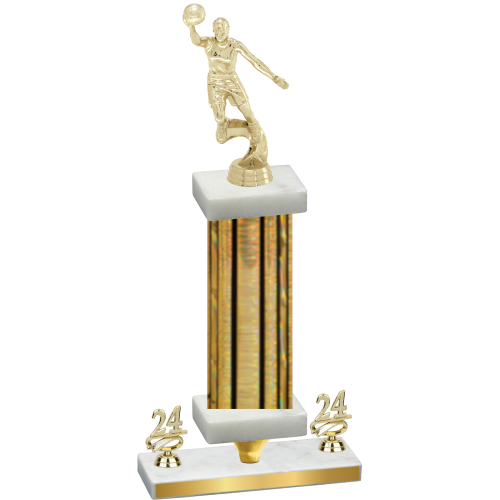 Premium Single Gold Glacier Year Basketball Trophy