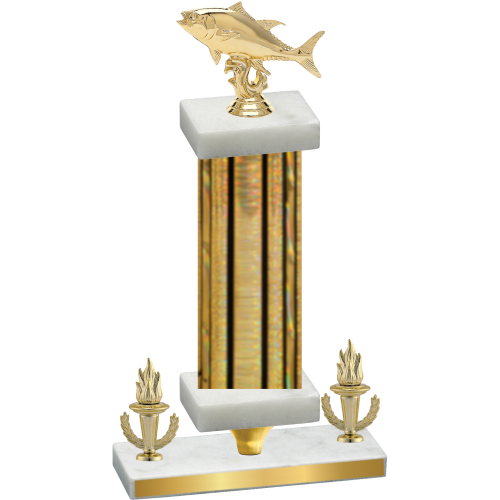 Premium Single Gold Glacier Victory Fishing Trophy