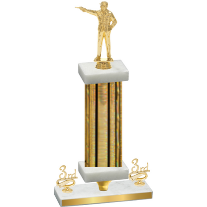 Premium Single Gold Glacier Third Place Shooter Trophy