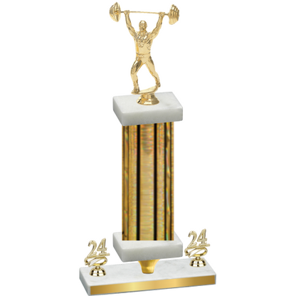Premium Single Gold Glacier Year Weights Trophy