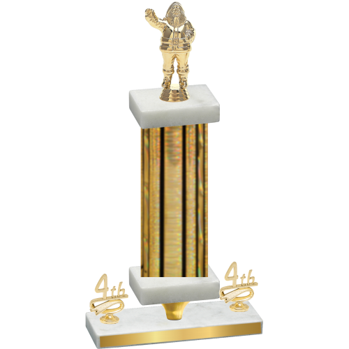 Premium Single Gold Glacier Fourth Place Holiday Trophy