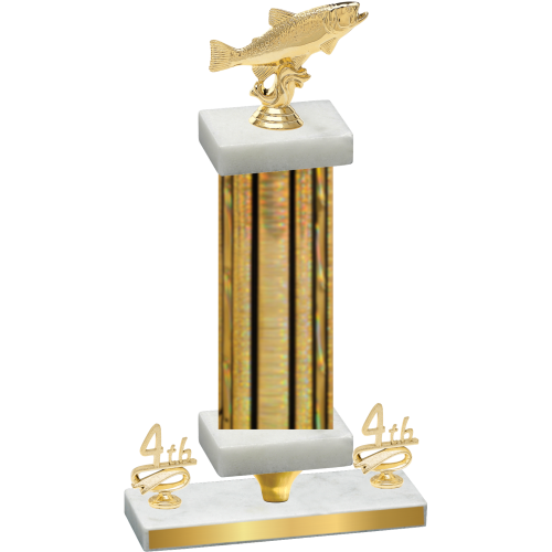 Premium Single Gold Glacier Fourth Place Fishing Trophy