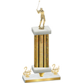 Premium Single Gold Glacier Second Place Golf Trophy