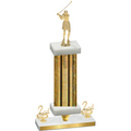Premium Single Gold Glacier Second Place Golf Trophy