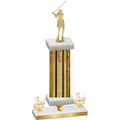Premium Single Gold Glacier Third Place Golf Trophy