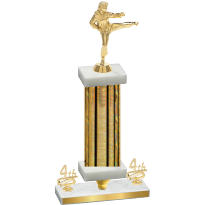 Premium Single Gold Glacier Fourth Place Karate Trophy