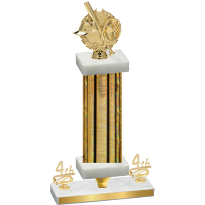 Premium Single Gold Glacier Fourth Place Baseball Trophy