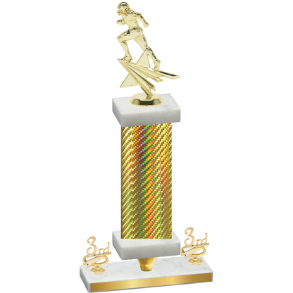 Premium Single Gold Carbon Fiber Third Place Football Trophy