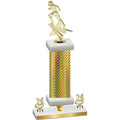 Premium Single Gold Carbon Fiber Year Football Trophy
