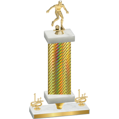 Premium Single Gold Carbon Fiber First Place Soccer Trophy