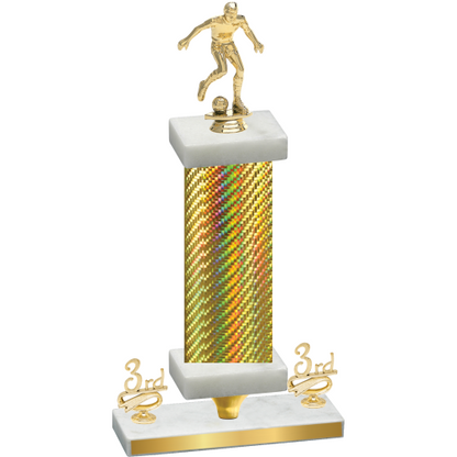 Premium Single Gold Carbon Fiber Third Place Soccer Trophy